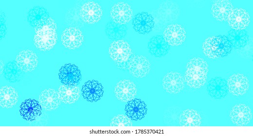 Light blue vector natural artwork with flowers. Illustration with abstract colorful flowers with gradient. Pattern for website designs.