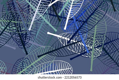 Obra de arte natural vectorial AZUL claro con hojas. Nueva ilustración colorida en estilo doodle con hojas. Nueva plantilla para su diseño.
