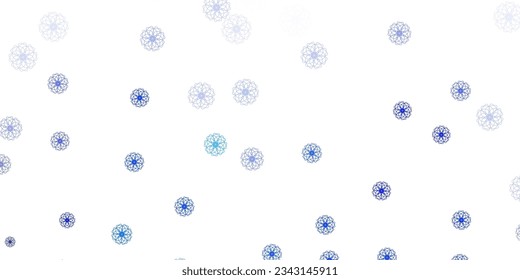 Light blue vector natural artwork with flowers. Gradient colorful abstract flowers on simple background. Smart design for leaflets, books.