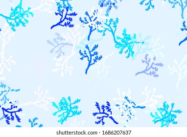 Light BLUE vector natural backdrop with branches. Creative illustration in blurred style with leaves, branches. A new texture for your wallpaper design.