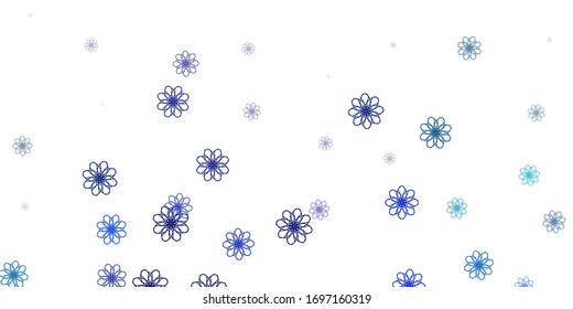 Leichte BLAU Vektorillustration Naturhintergrund mit Blumen. Einfache farbige Illustration mit abstrakten Blumen. Das beste Design für Ihr Unternehmen.