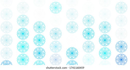 Light blue vector natural backdrop with flowers. Abstract illustration with flowers in Origami style. Colorful pattern for spring parties.