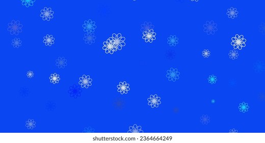 Light BLUE vector natural backdrop with flowers. Simple colored illustration with abstarct flowers. Brand new business design.
