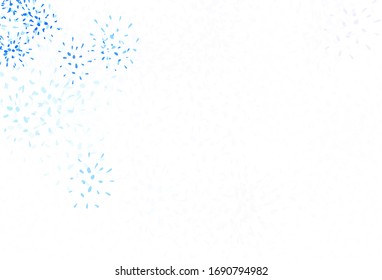 Light BLUE vector natural background with leaves. Sketchy doodles with leaves on blurred background. Doodle design for your web site.