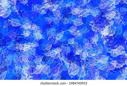 Light BLUE vector natural background with leaves. Creative illustration in blurred style with leaves, flowers. New template for your design.