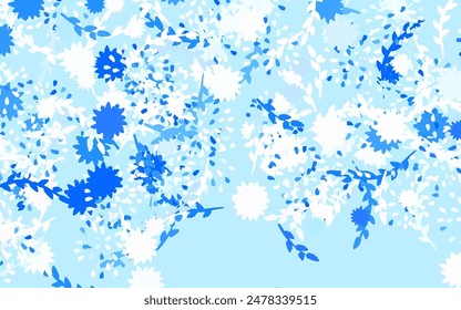HellBLAUE Vektorgrafik natürlicher Hintergrund mit Blumen, Rosen. Bunte Illustration mit Blumen im Doodle-Stil. Neues Design für Ihr Unternehmen.