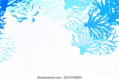 Light BLUE vector natural background with leaves, branches. Shining colored illustration with leaves and branches. Pattern for wallpapers, coloring books.