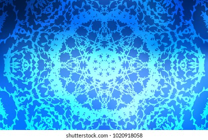 Light BLUE vector natural elegant background. A vague abstract illustration with doodles drawn by child in Indian style. The completely new template can be used for your brand book.