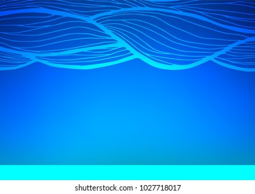 Light BLUE vector natural elegant pattern. Shining colored illustration with doodles in Zen tangle style. Hand painted design for web, wrapping, wallpaper.
