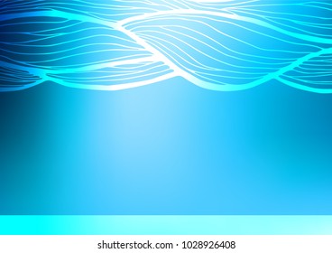 Light BLUE vector natural elegant background. Geometric doodle illustration in Origami style with gradient. The completely new template can be used for your brand book.