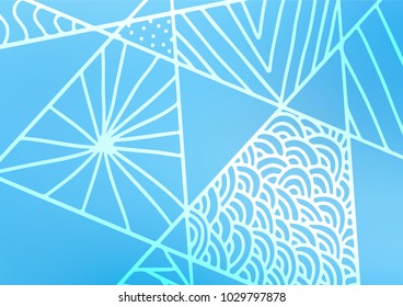 Light BLUE vector natural elegant pattern. Brand-new colored illustration in blurry style with doodles. Hand painted design for web, leaflet, textile.