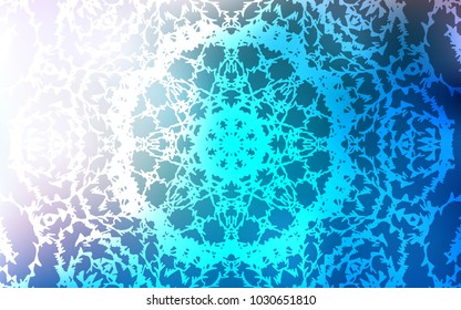 Light BLUE vector natural elegant artwork. A vague abstract illustration with doodles drawn by child in Indian style. The completely new template can be used for your brand book.