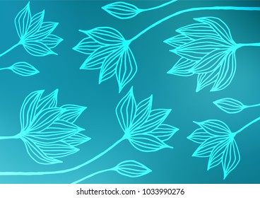 Light BLUE vector natural elegant template. Glitter abstract illustration with doodles and Zen tangles. Hand painted design for web, wrapping, wallpaper.