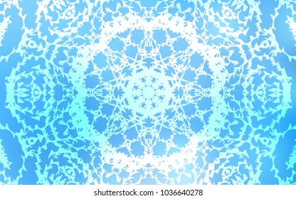 Light BLUE vector natural elegant pattern. Colorful abstract illustration with lines drawn by child in Asian style. A completely new template for your business design.
