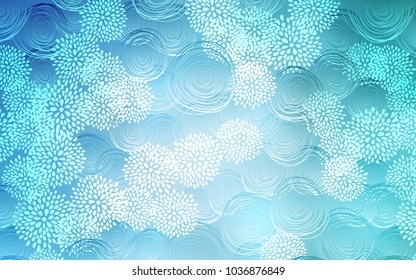 Light BLUE vector natural elegant background. Doodle illustration of flowers in Origami style with gradient. The pattern can be used for heads of websites and designs.