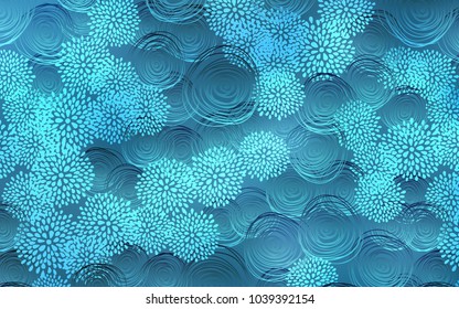 Light BLUE vector natural elegant pattern. Brand-new colored illustration in blurry style with flowers. Brand-new style for your business design.