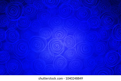 Light BLUE vector natural elegant background. Sketchy doodles with roses on blurred background. The textured pattern can be used for website.