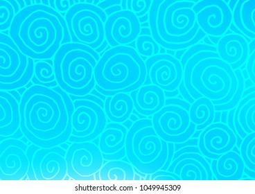 Light BLUE vector natural elegant texture. Creative illustration in blurred style with doodles and Zen tangles. Brand-new style for your business design.