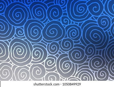Light BLUE vector natural elegant template. Doodles on blurred abstract background with gradient. The template can be used as a background for cell phones.
