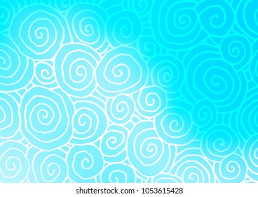 Light BLUE vector natural elegant background. Decorative shining illustration with doodles on abstract template. A new texture for your design.