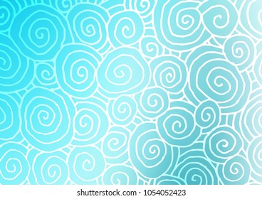 Light BLUE vector natural elegant texture. Modern geometrical abstract illustration with doodles. Hand painted design for web, wrapping, wallpaper.
