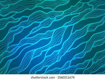 Light BLUE vector natural elegant pattern. Ethnic elegant natural pattern with gradient. The pattern can be used for wallpapers and coloring books.