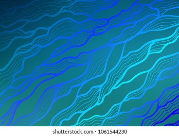 Light BLUE vector natural elegant background. Colorful abstract illustration with lines in Asian style. The best blurred design for your business.