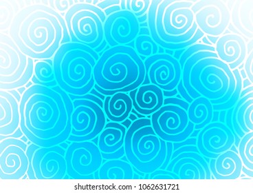 Light BLUE vector natural elegant background. Blurred decorative design in Indian style with Zen tangles. A completely new design for your business.