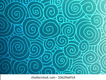 Light BLUE vector natural elegant background. Glitter abstract illustration with doodles and Zen tangles. The best blurred design for your business.
