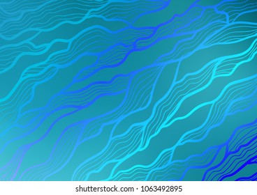 Light BLUE vector natural elegant template. Ethnic elegant natural pattern with gradient. The pattern can be used for coloring books and pages for kids.