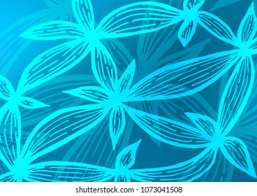 Light BLUE vector natural elegant background. Glitter abstract illustration with doodles and Zen tangles. The pattern can be used for coloring books and pages for kids.