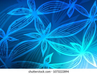 Light BLUE vector natural elegant pattern. Modern geometrical abstract illustration with doodles. The doodle design can be used for your web site.