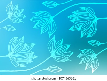 Light BLUE vector natural elegant template. Modern geometrical abstract illustration with doodles. A completely new template for your business design.
