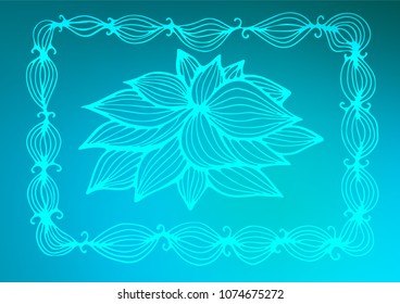 Light BLUE vector natural elegant pattern. Creative illustration in blurred style with doodles and Zen tangles. A completely new design for your business.