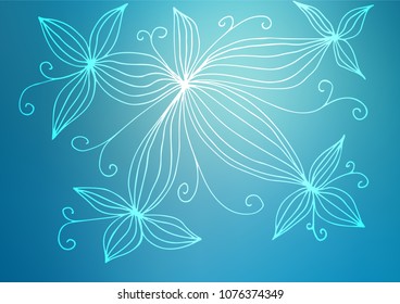 Light BLUE vector natural elegant pattern. Colorful illustration in abstract style with doodles. The template can be used as a background for cell phones.