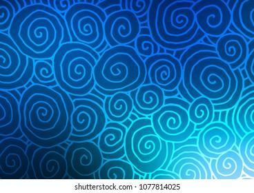 Light BLUE vector natural elegant pattern. A vague abstract illustration with doodles in Indian style. The pattern can be used for heads of websites and designs.