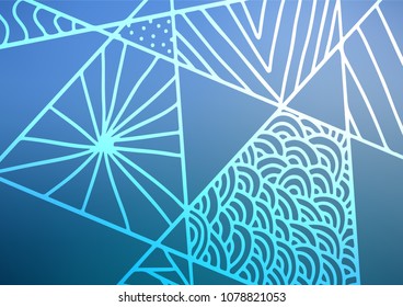 Light BLUE vector natural elegant texture. Geometric doodle illustration in Origami style with gradient. A new texture for your design.