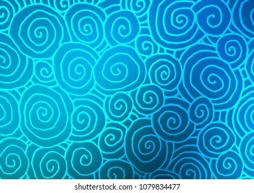 Light BLUE vector natural elegant template. Decorative shining illustration with doodles on abstract template. The textured pattern can be used for website.
