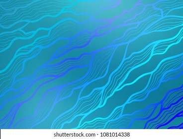 Light BLUE vector natural elegant texture. Colorful abstract illustration with lines in Asian style. Brand-new design for your business.