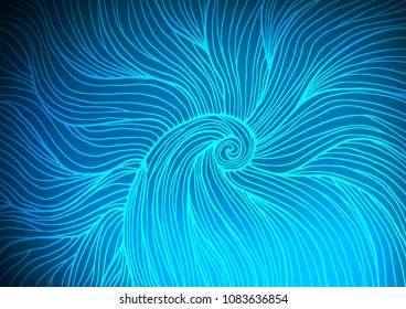 Light BLUE vector natural elegant background. A vague abstract illustration with doodles in Indian style. Hand painted design for web, leaflet, textile.