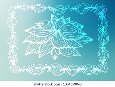 Light BLUE vector natural elegant pattern. Colorful abstract illustration with lines in Asian style. The doodle design can be used for your web site.