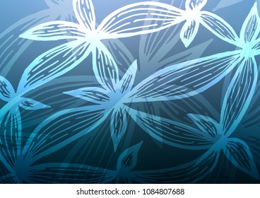 Light BLUE vector natural elegant pattern. Brand-new colored illustration in blurry style with doodles. The textured pattern can be used for website.