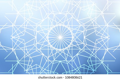 Light BLUE vector natural elegant background. Blurred decorative design in Indian style with lines drown by child. Brand-new style for your business design.