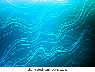 Light BLUE vector natural elegant background. Colorful abstract illustration with lines in Asian style. A completely new template for your business design.
