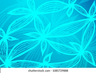 Light BLUE vector natural elegant template. Creative illustration in blurred style with doodles and Zen tangles. A completely new template for your business design.
