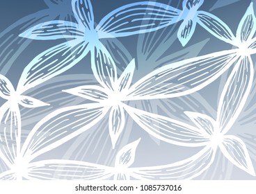 Light BLUE vector natural elegant background. Shining colored illustration with doodles in Zen tangle style. A new texture for your design.