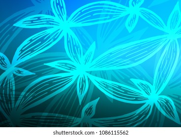 Light BLUE vector natural elegant pattern. Sketchy hand drawn doodles on blurred background. Brand-new style for your business design.