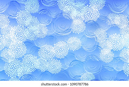 Light BLUE vector natural elegant artwork. Shining colored illustration with flowers in doodle style. The pattern can be used for heads of websites and designs.