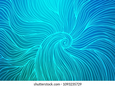 Light BLUE vector natural elegant pattern. Creative illustration in blurred style with doodles and Zen tangles. The pattern can be used for wallpapers and coloring books.