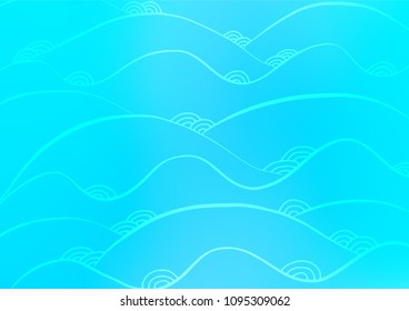Light BLUE vector natural elegant pattern. Doodles on blurred abstract background with gradient. The template can be used as a background for cell phones.